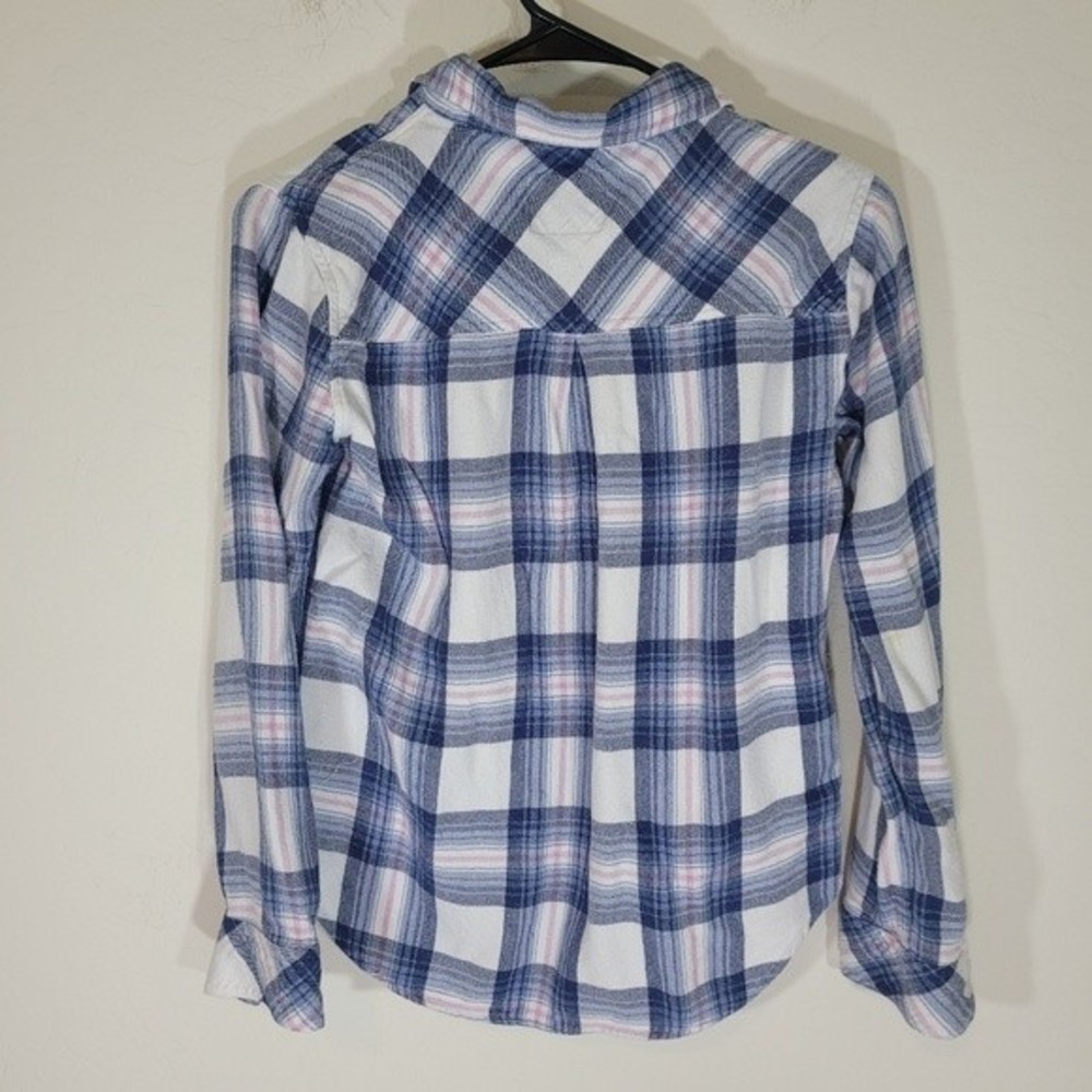 Rails Blue Plaid Soft Button Up Flannel Small - image 6